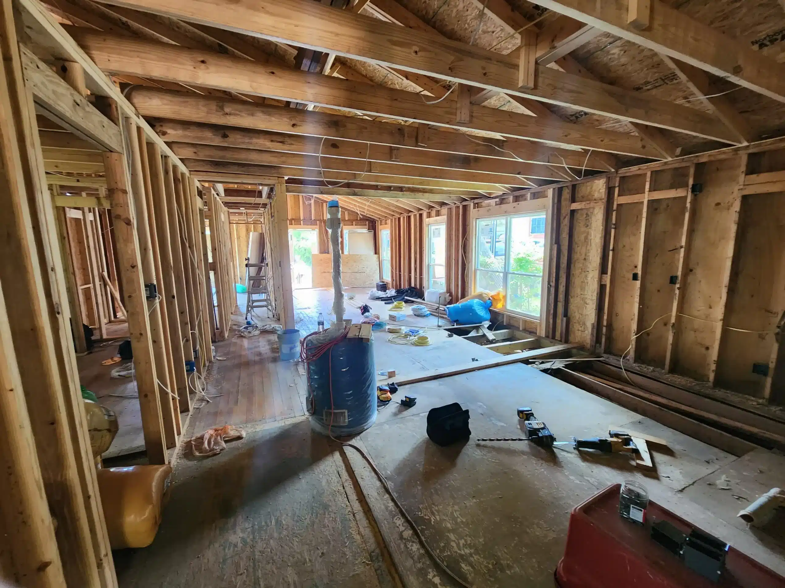 interior wood framing construction in residential project Dallas Fort Worth