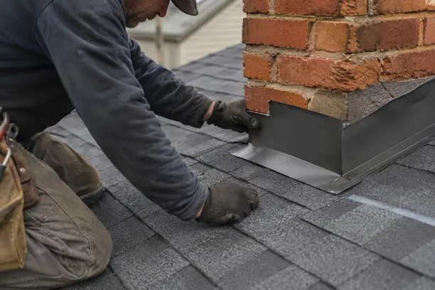 Roof Replacement in McKinney - TX in progress as installers remove damaged shingles from a two-story home